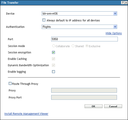 File Transfer dialog box