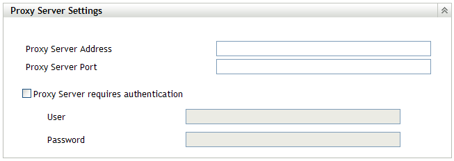 Proxy Server Settings panel