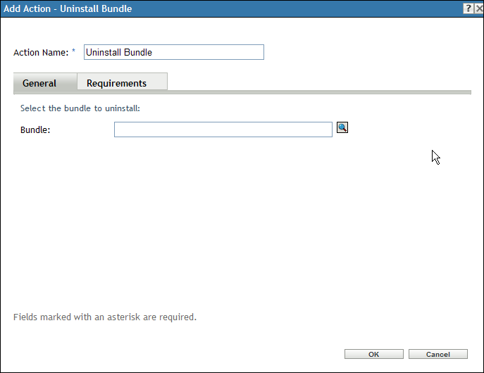 Action - Uninstall Bundle Dialog Box