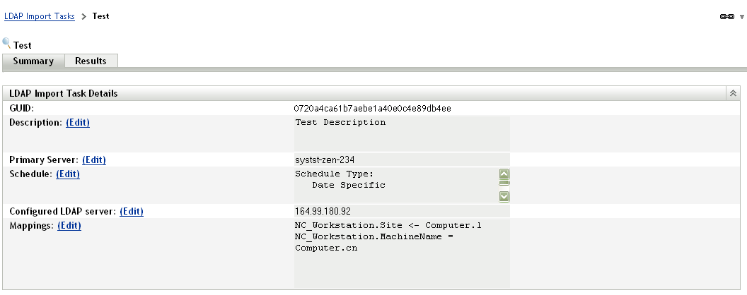 LDAP Task > Edit
