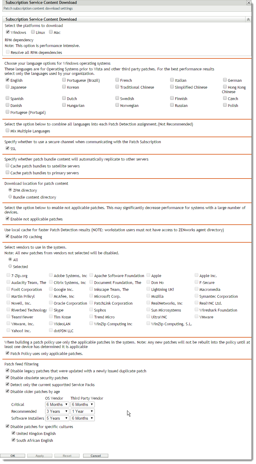 Subscription Download Options Page