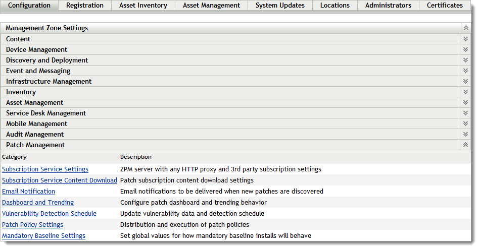 Patch Management Configuration Options