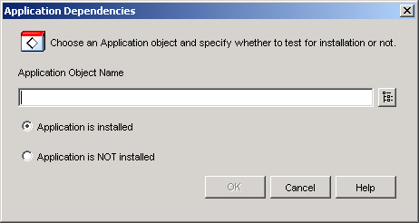 Application Dependencies dialog box