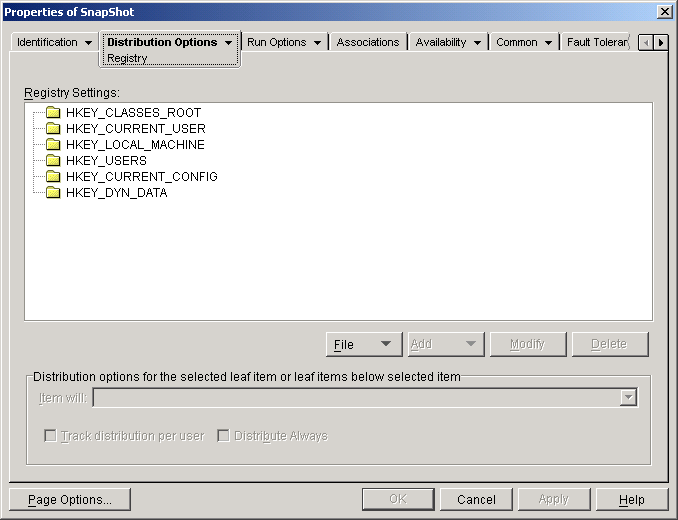 Application object Registry page