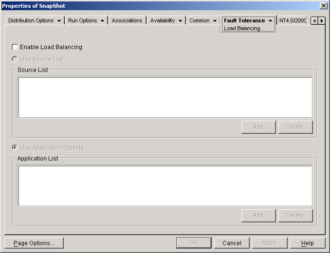 Application object Fault Tolerance page