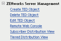 ZfS Management menu items
