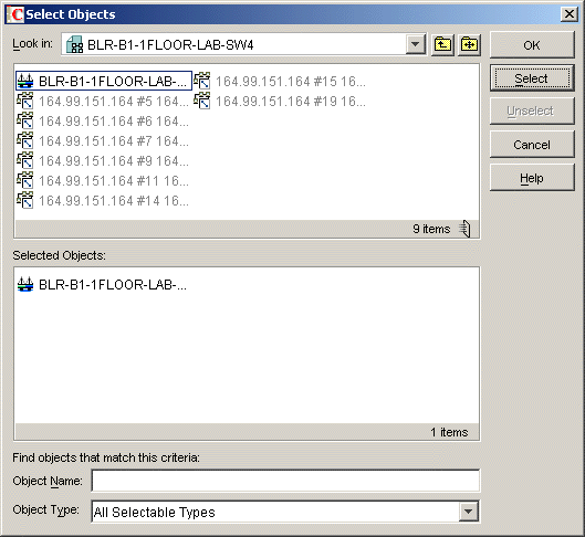 Select Objects dialog box