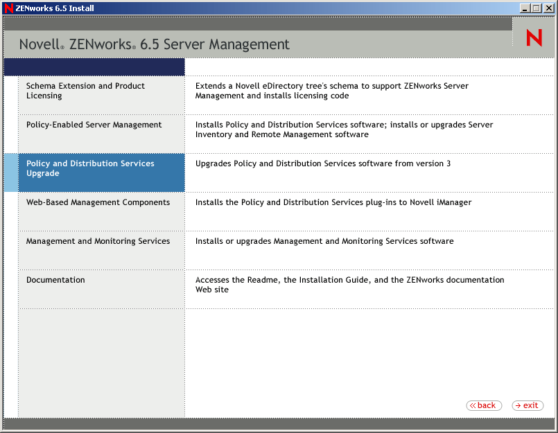 Upgrade from ZfS 3 option on the Policy-Enabled Server Management page