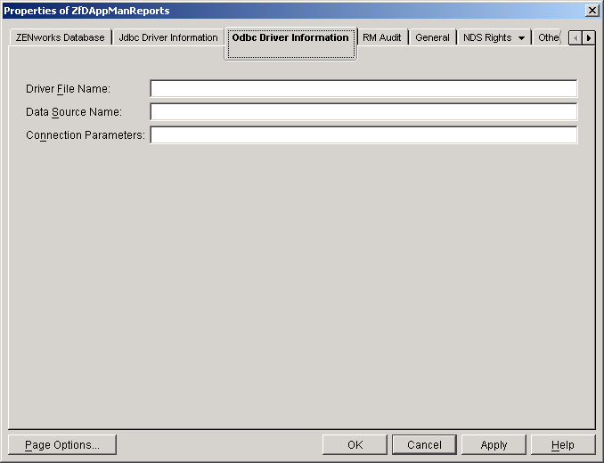 ODBC Driver Information page