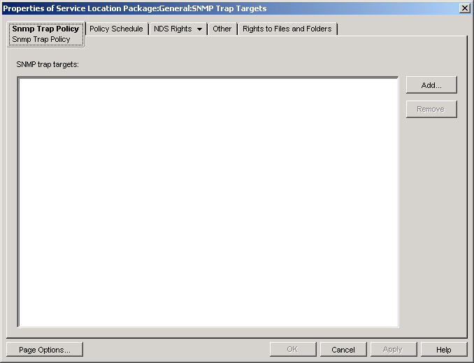 SNMP Trap Policy page