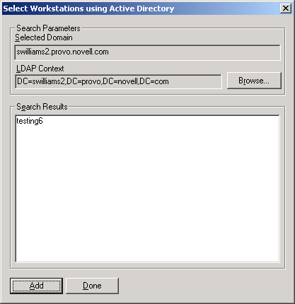 Select Workstation dialog box