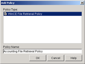 Add Policy dialog box