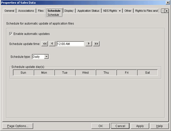 Schedule page