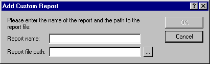 Add Custom Report dialog box