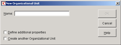 New Organization Unit dialog box