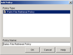 Add Policy dialog box