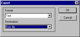 Export dialog box