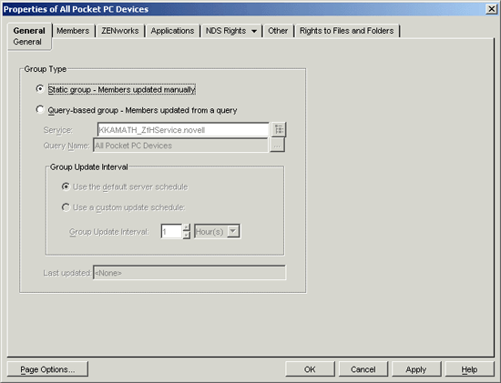 Properties of Group dialog box with the General page displayed