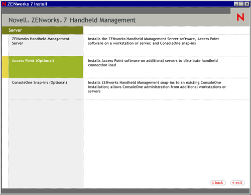 Access Point selection page