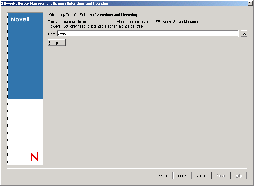 eDirectory Tree for Schema Extensions and Licensing.