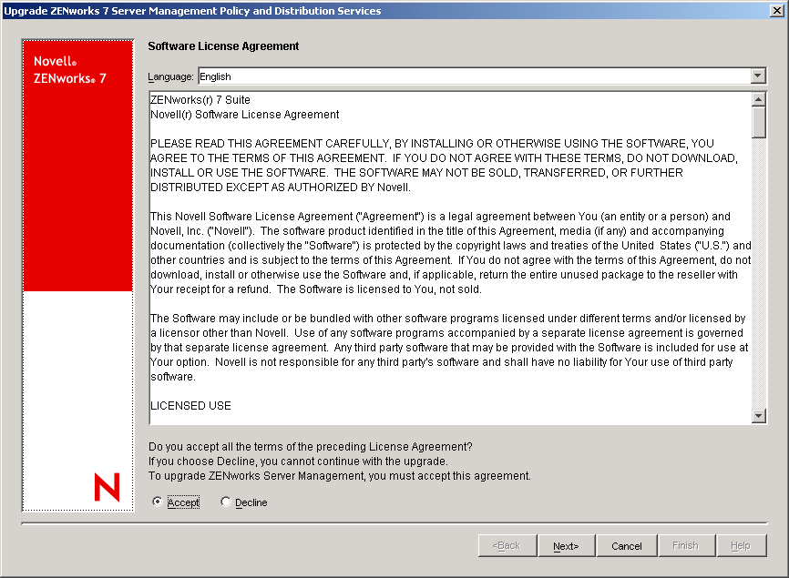 Software License Agreement page