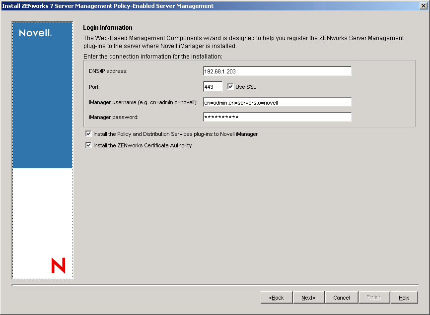 Web Management Components page.