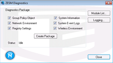 Creating a diagnostics package