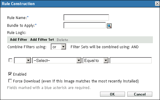 Rule Construction dialog box