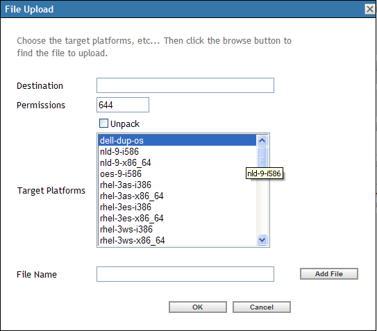 File Upload dialog box