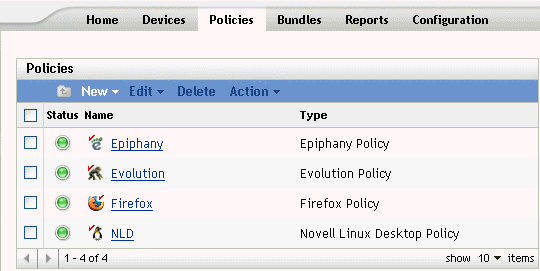 Policies tab