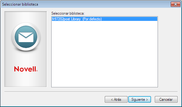 Recuadro de diálogo Seleccionar biblioteca