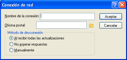 Recuadro de diálogo Conexión de red