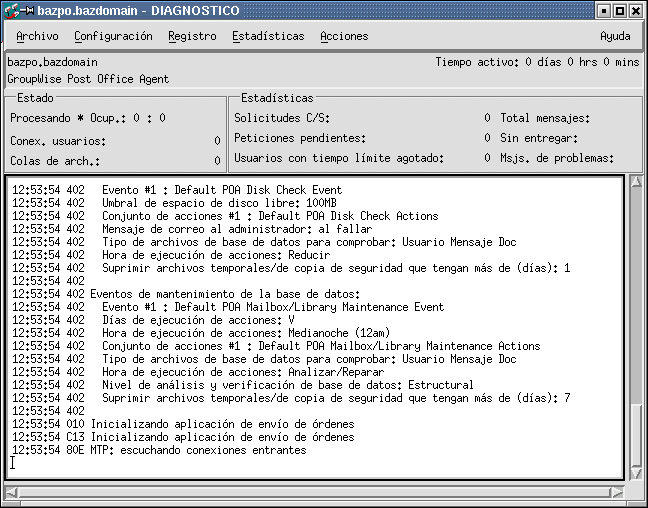 consola del MTA en Linux