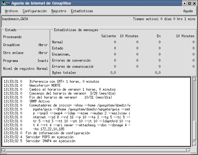 consola del Agente de Internet