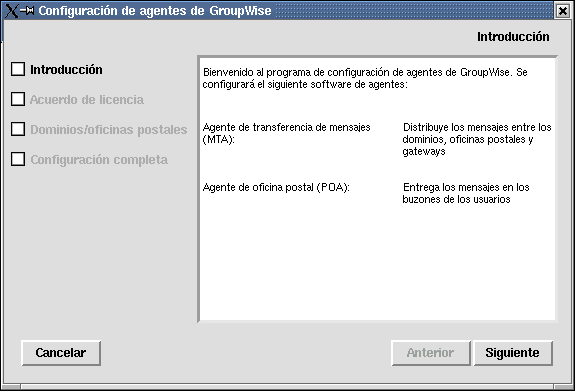 programa de configuracin de los agentes para Linux