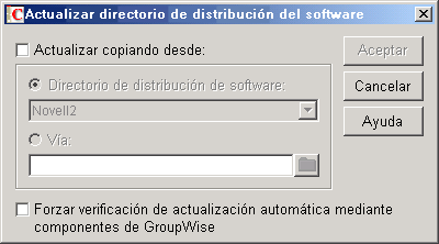 recuadro de dilogo Actualizar directorio de distribucin del software