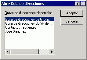 Recuadro de dilogo Abrir Gua de direcciones