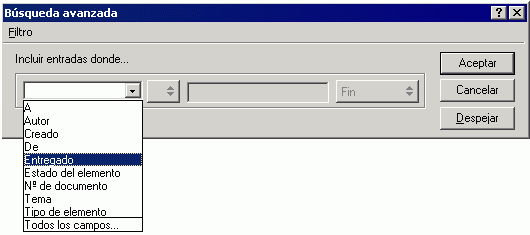 Recuadro de dilogo Bsqueda avanzada