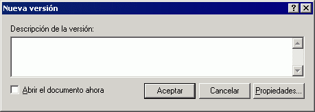 Recuadro de dilogo Nueva versin