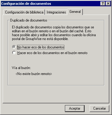 Recuadro de dilogo Configuracin de documentos con la pestaa General abierta