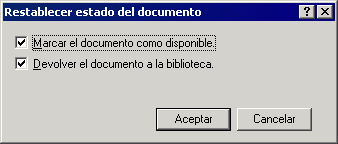 Recuadro de dilogo Restablecer estado del documento