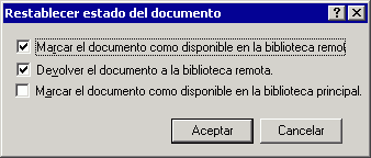 Recuadro de dilogo Restablecer estado del documento