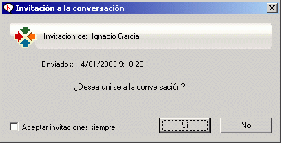 Recuadro de mensaje Invitacin a la conversacin