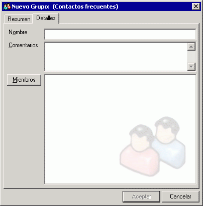 Recuadro de dilogo Grupo nuevo