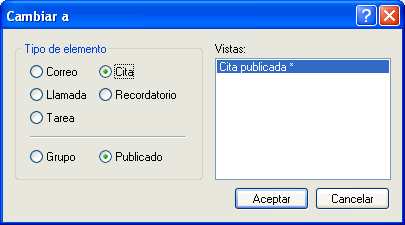 Recuadro de diálogo Cambiar a