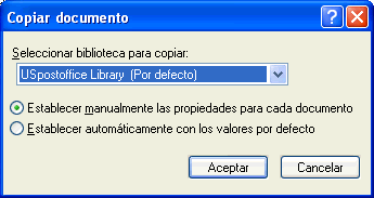 Recuadro de diálogo Copiar documento