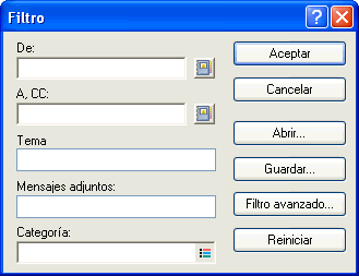 Recuadro de diálogo Filtro básico