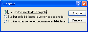 Recuadro de diálogo Suprimir