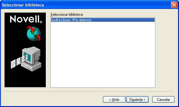 Recuadro de diálogo Seleccionar biblioteca