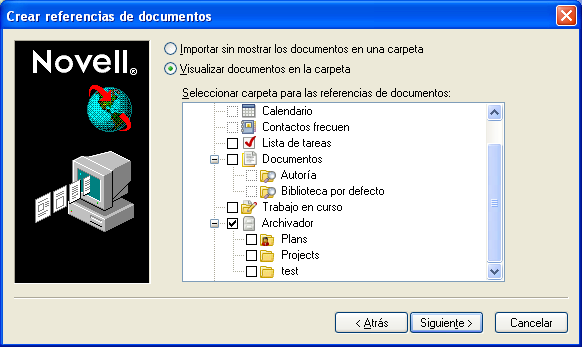 Recuadro de diálogo Crear referencias de documentos